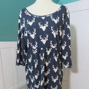 Lolly Wolly Doodle Dress Womens DEER Sz XXL